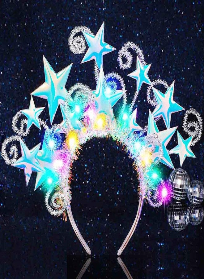 Yean Christmas Headbands Light Up Star Headband Holiday Hair Accessories for women (Color, One size) - Image 2